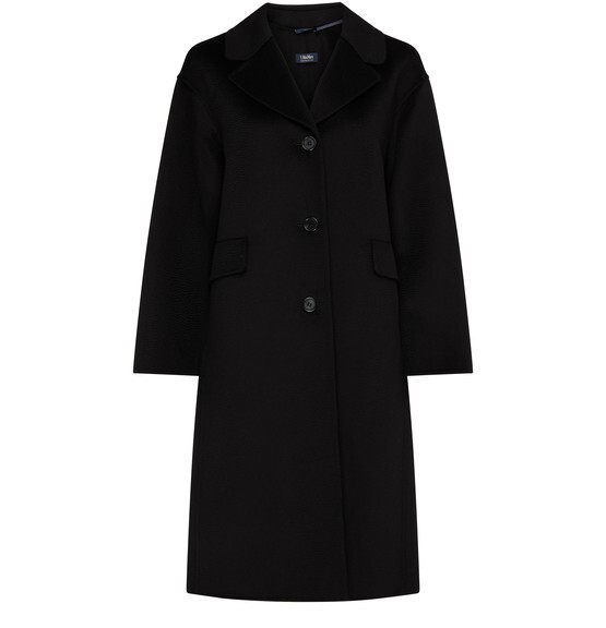 

Длинное шерстяное кашемировое пальто James S Max Mara, черный