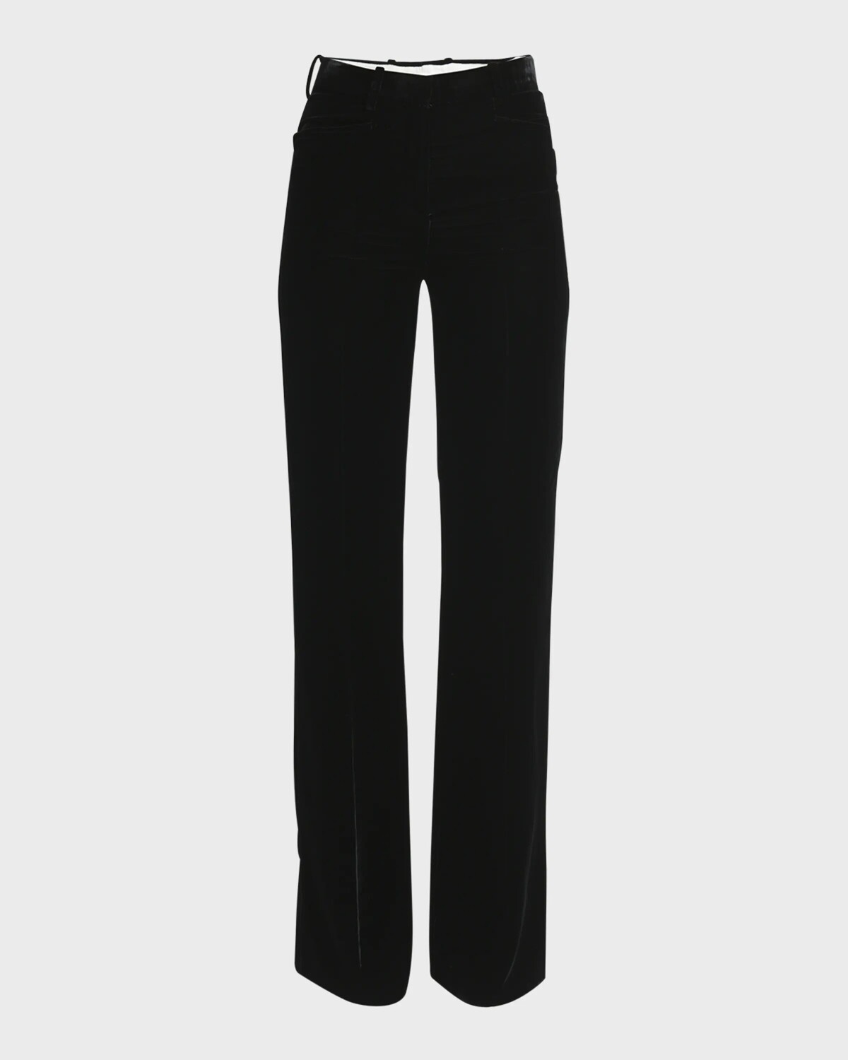 

Брюки Bootcut из вискозного бархата со средней посадкой Tom Ford, черный