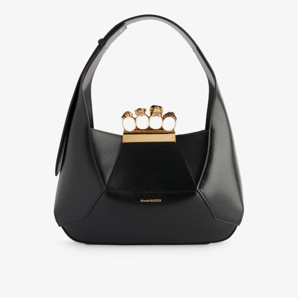 

Кожаная сумка The Jeweled Hobo Alexander Mcqueen, черный