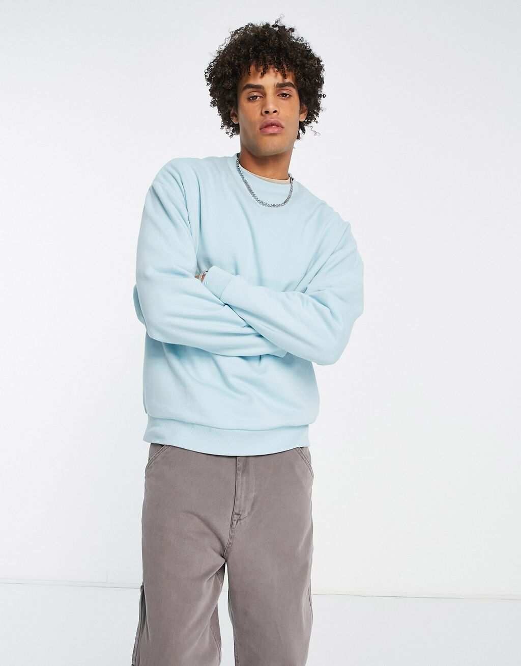 

Голубой оверсайз-свитшот ASOS DESIGN, Синий
