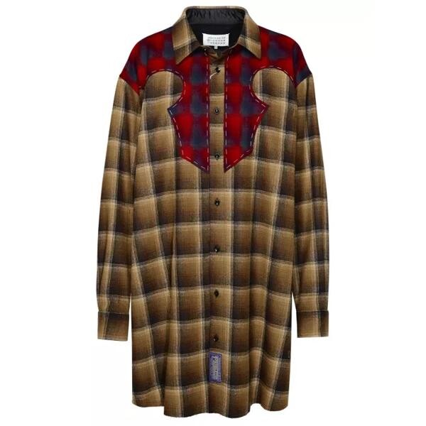 

Футболка over check shirt Maison Margiela, черный