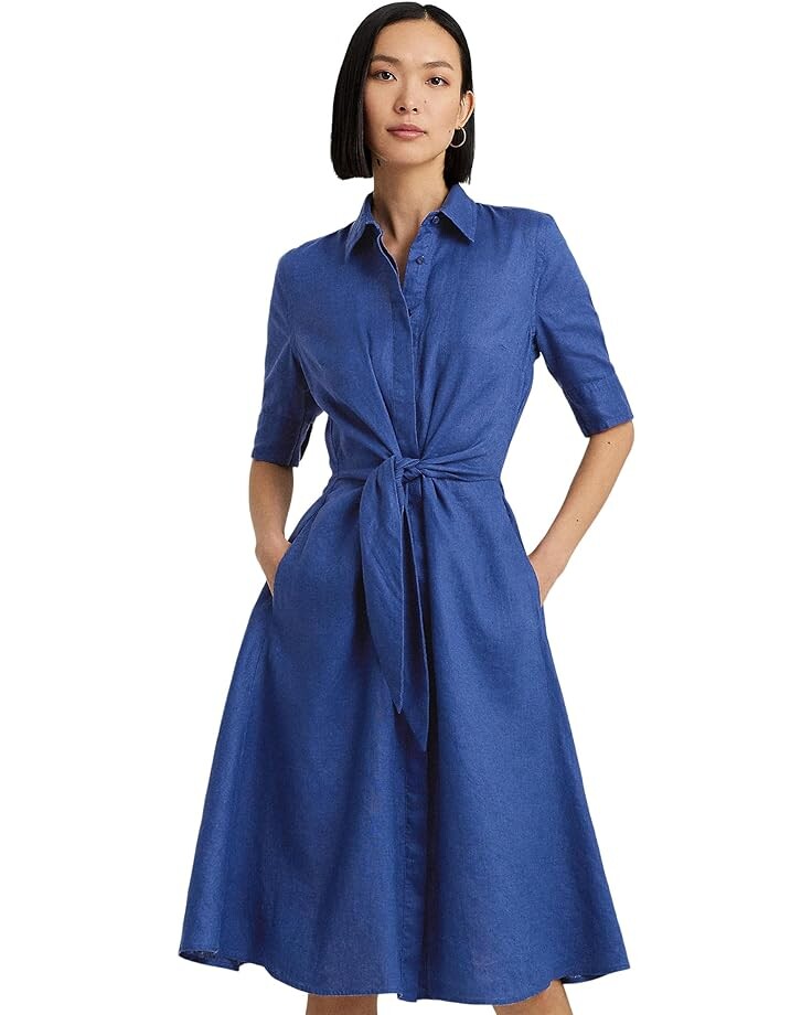 

Платье LAUREN Ralph Lauren Linen Shirtdress, цвет Indigo Sail
