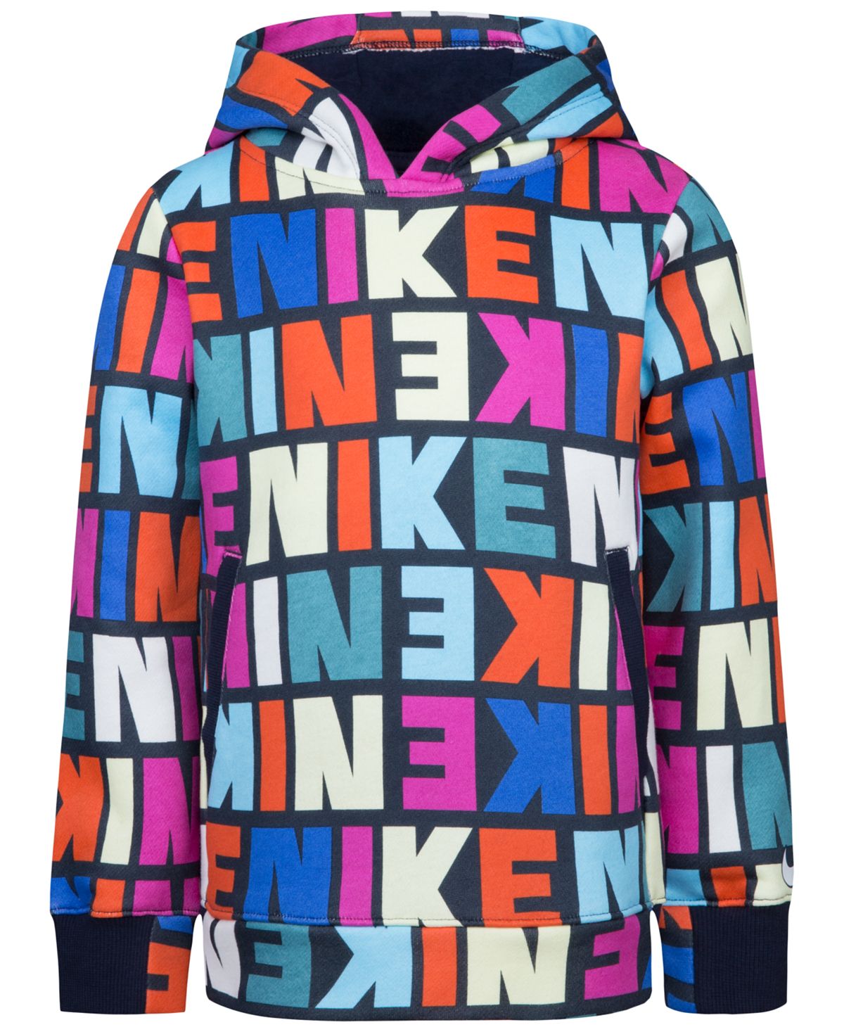 Пуловер с длинными рукавами и капюшоном для маленьких девочек Nike толстовки для девочек подростков повседневный однотонный пуловер с капюшоном и карманами и длинными рукавами свитшот корейская версия с