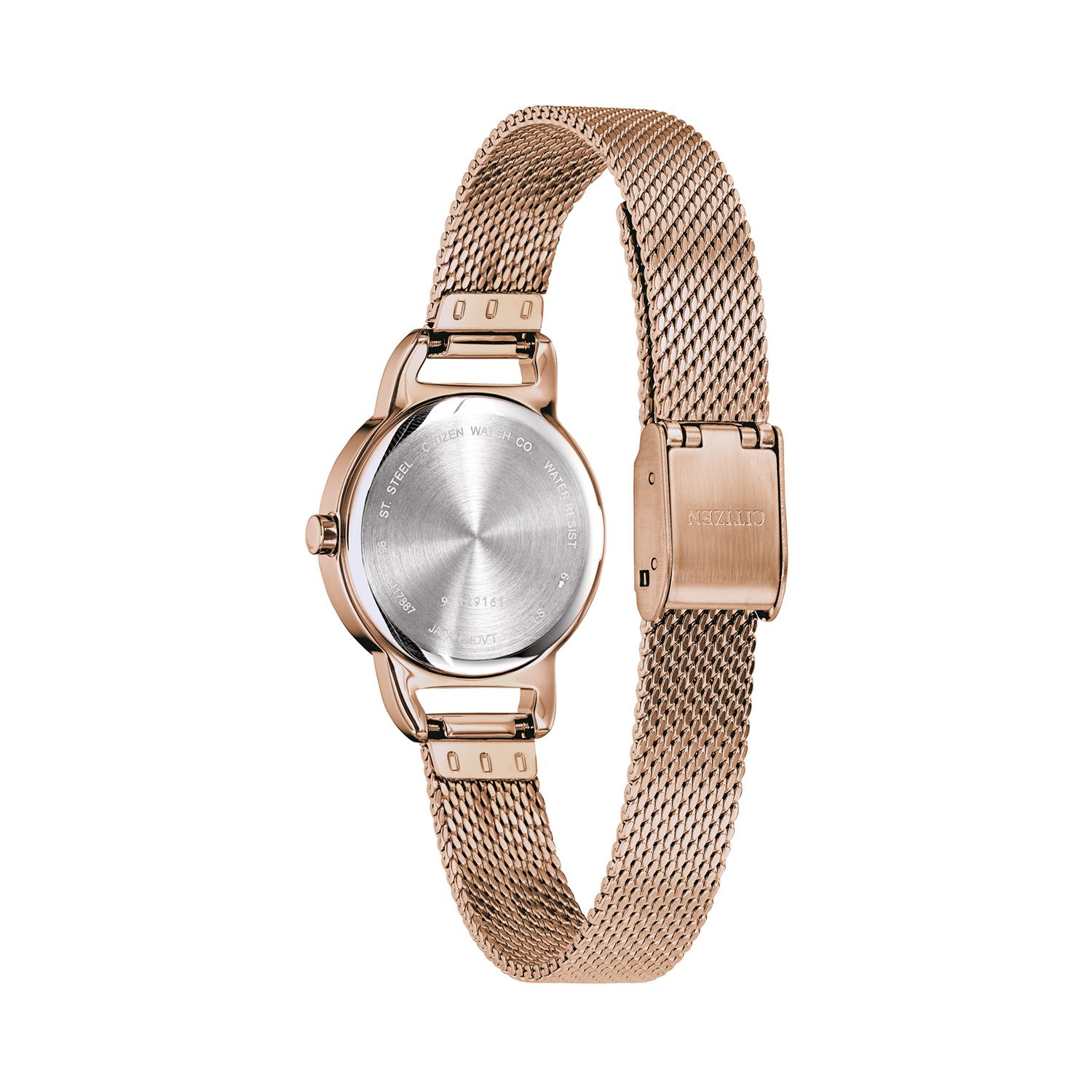 Женские часы с сеткой из нержавеющей стали цвета розового золота - EZ7003-51X Citizen цена и фото