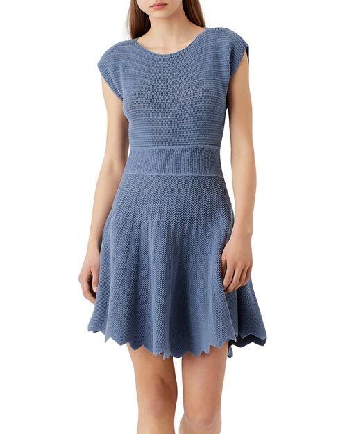 

Платье А-силуэта с короткими рукавами Emporio Armani, цвет Blue