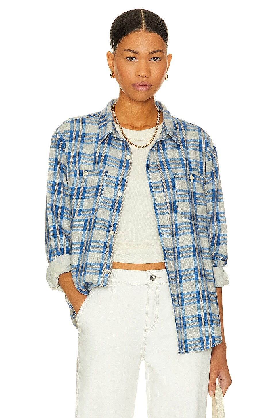 

Рубашка The Great The Harbor, цвет Bright Blue Pioneer Plaid