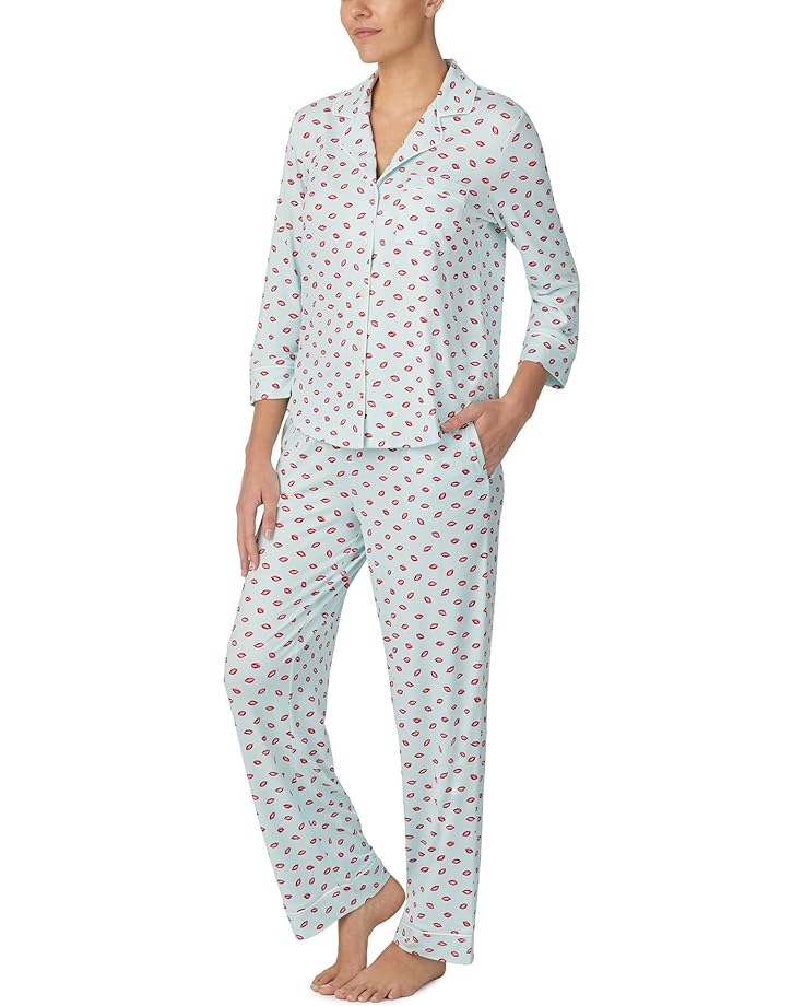 

Пижамный комплект Kate Spade New York 3/4 Notch PJ Set, цвет Blue Glow Lips