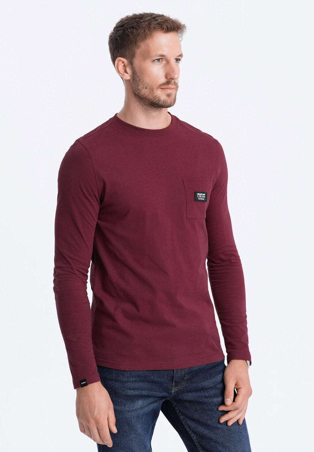 

Футболка с длинным рукавом With Pocket Ombre, цвет burgundy