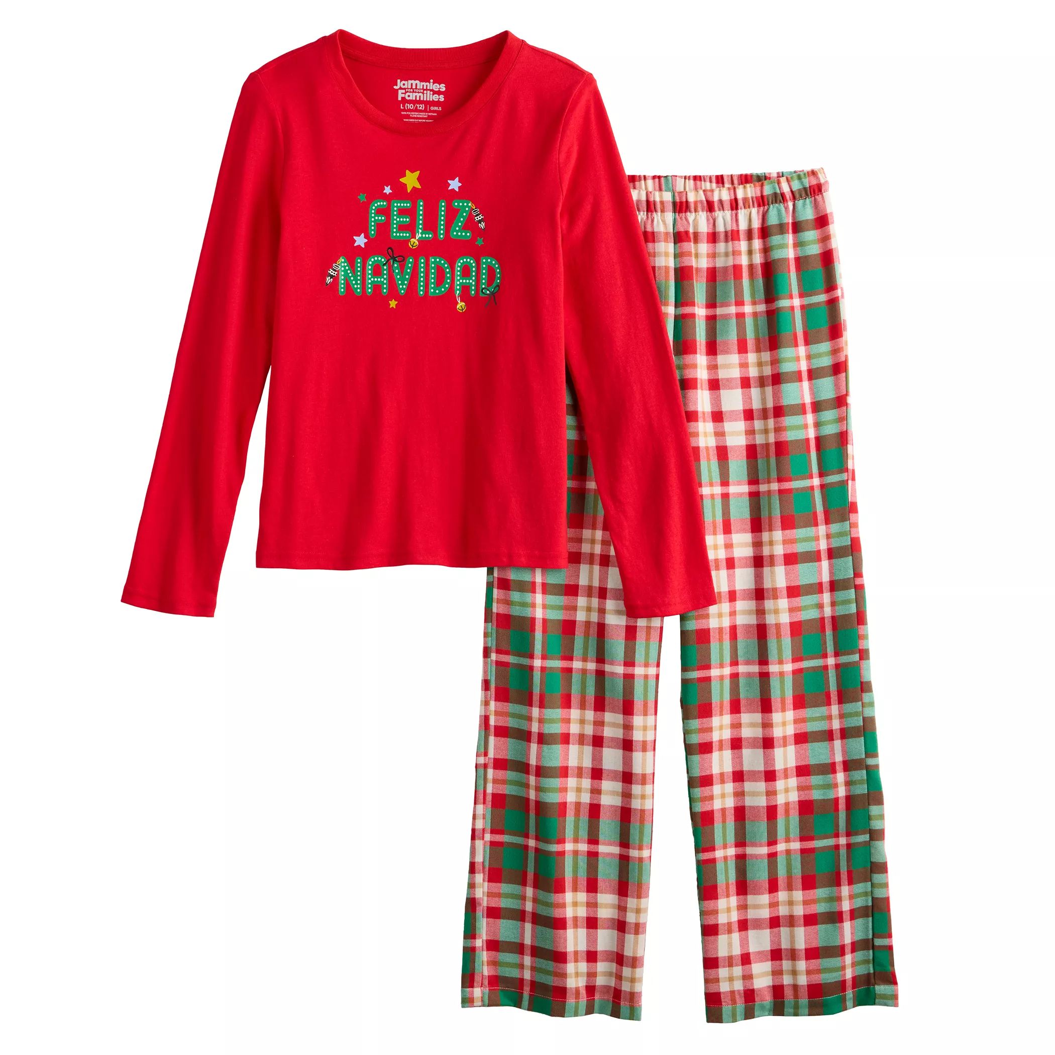 

Пижамный комплект Jammies For Your Families для девочек 4–16 лет Joyful Celebration Feliz Navidad Jammies For Your Families