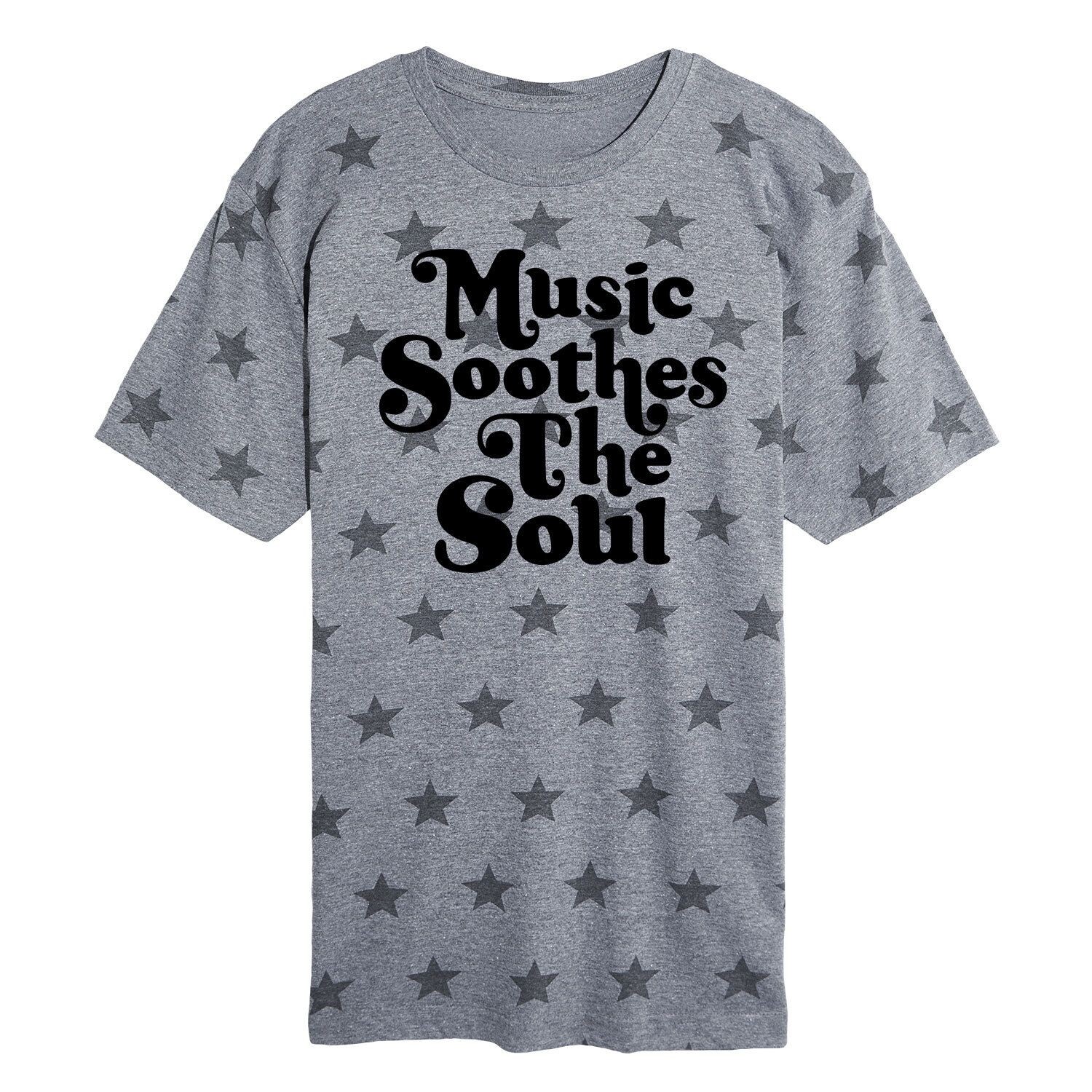

Футболка бойфренда премиум-класса Music Soothes Juniors' Music Soothes Licensed Character, серый