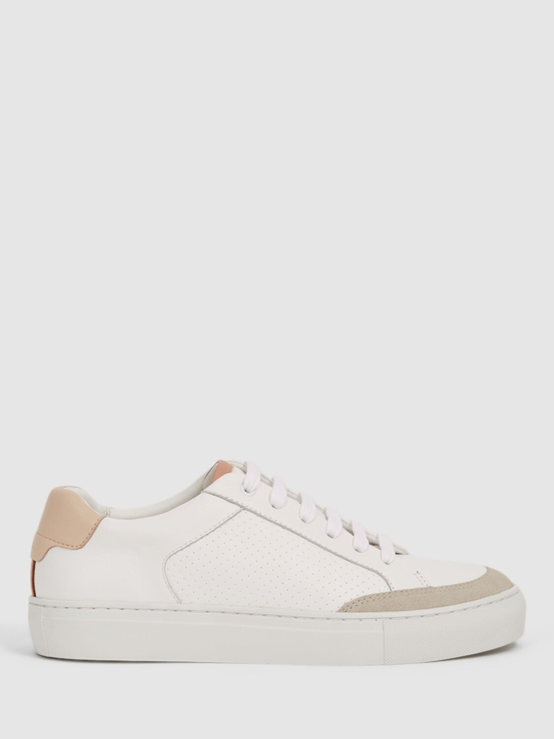 

Низкие кеды Reiss Ashley из кожи и замши, белый/минеральный