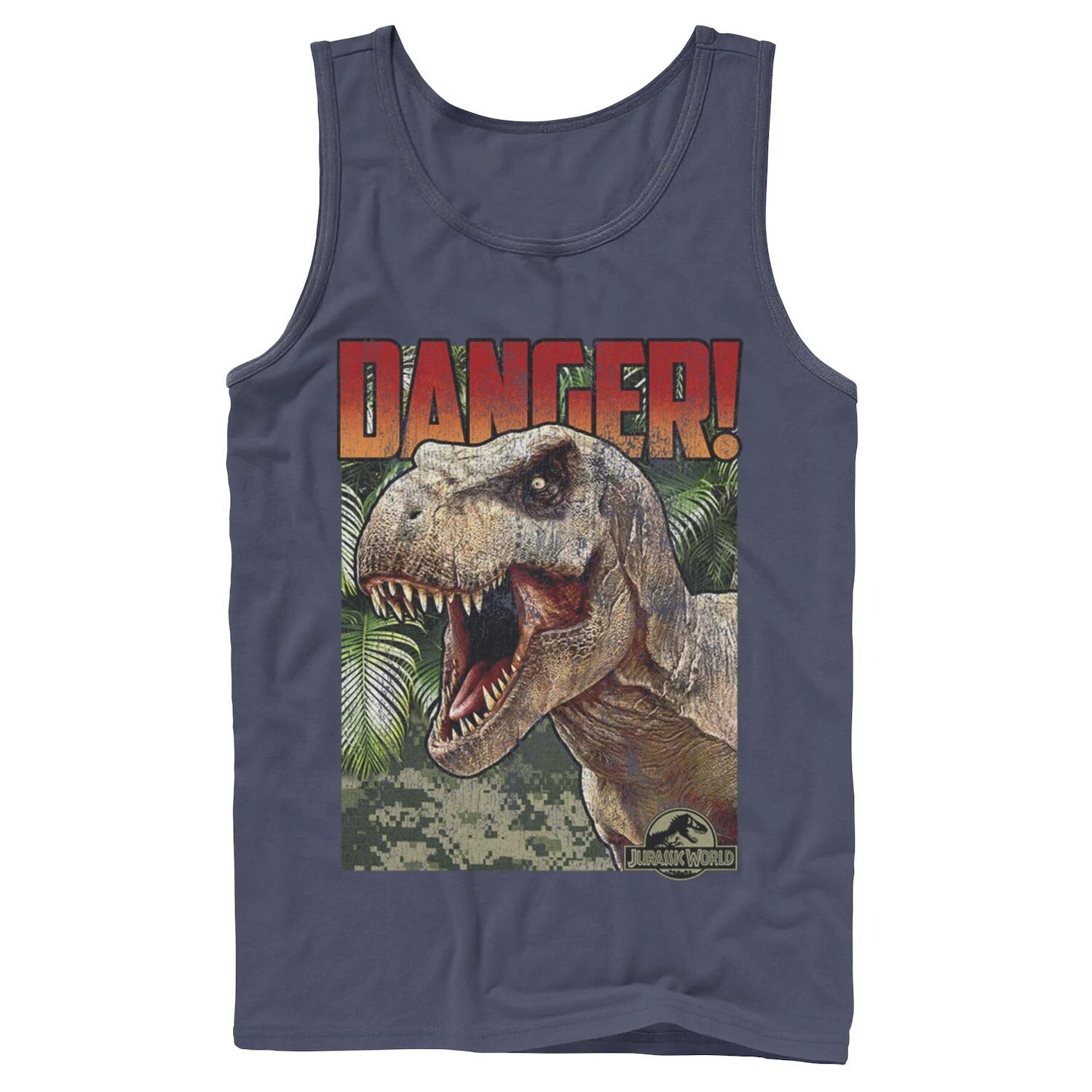 

Мужская майка с графическим рисунком в стиле ретро «Мир Юрского периода Danger T-Rex» Licensed Character