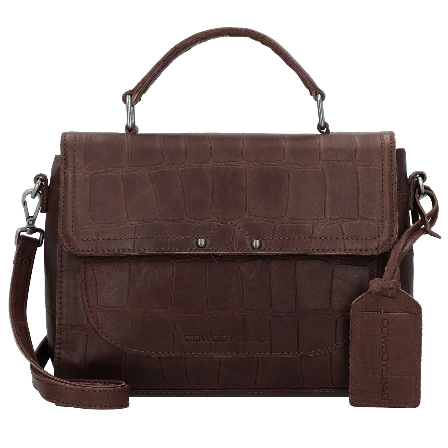

Сумка Cowboysbag Big Croco Rigby Handtasche Leder 25 cm, цвет hickory