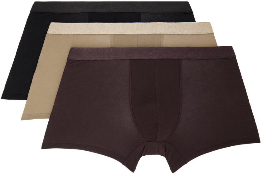

Три пары разноцветных трусов-боксеров Cdlp, цвет Black/Brown/Golden clay