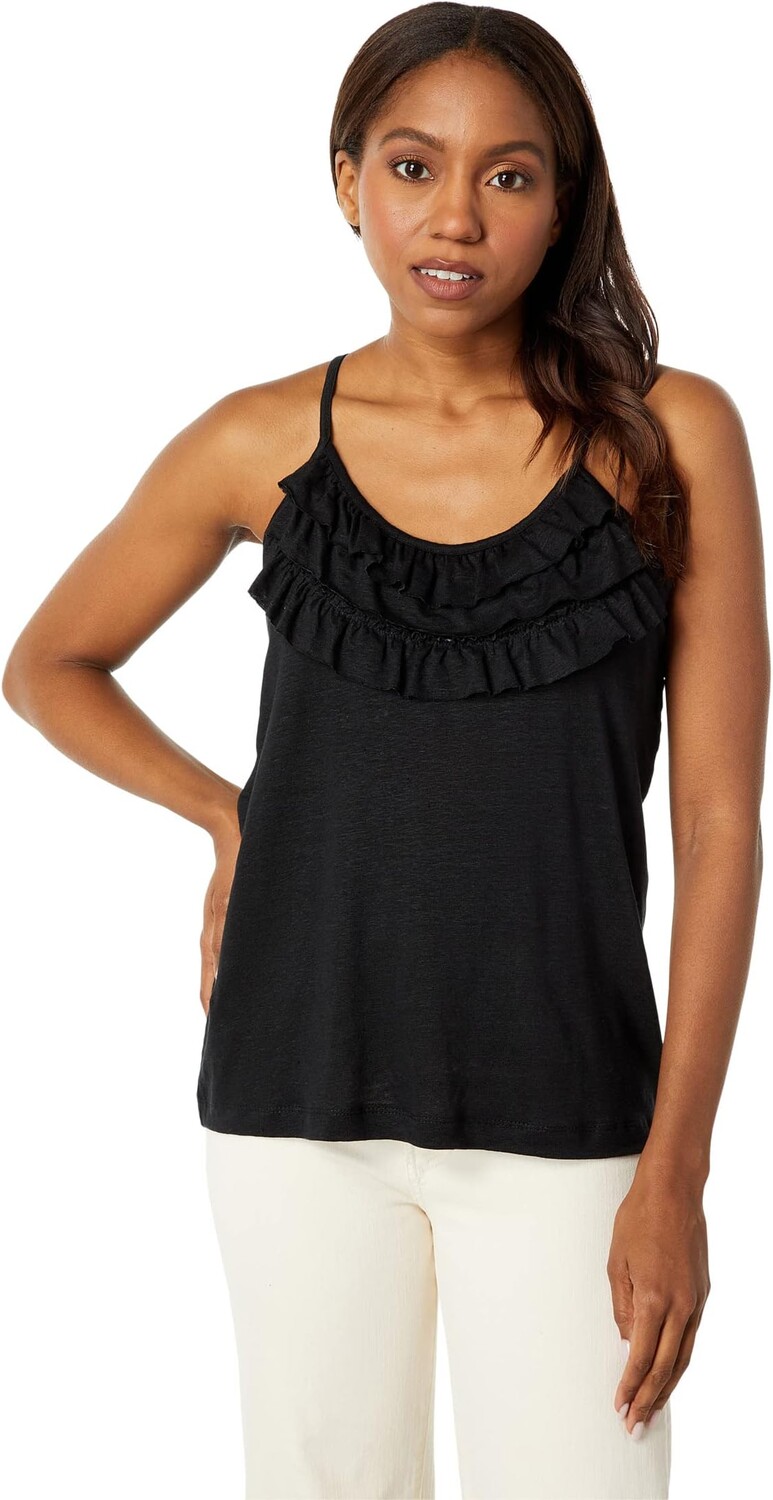 

Майка Chaser Linen Jersey Adjustable Strap Ruffle Cami, цвет True Black
