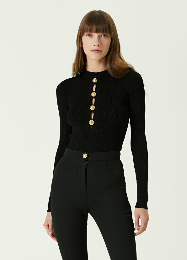 

Черное боди с открытой спиной Balmain