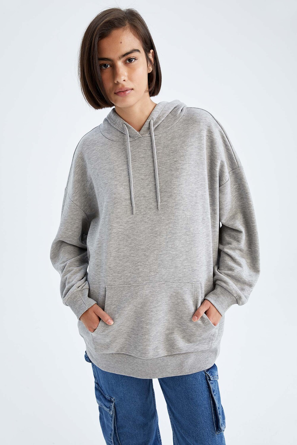 

Толстовка DeFacto Kapuzen OVERSIZE FIT, цвет Grau Melange