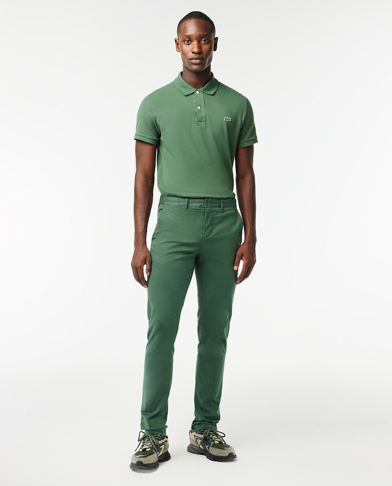

Мужские брюки чинос узкого кроя из габардина Lacoste, темно-зеленый