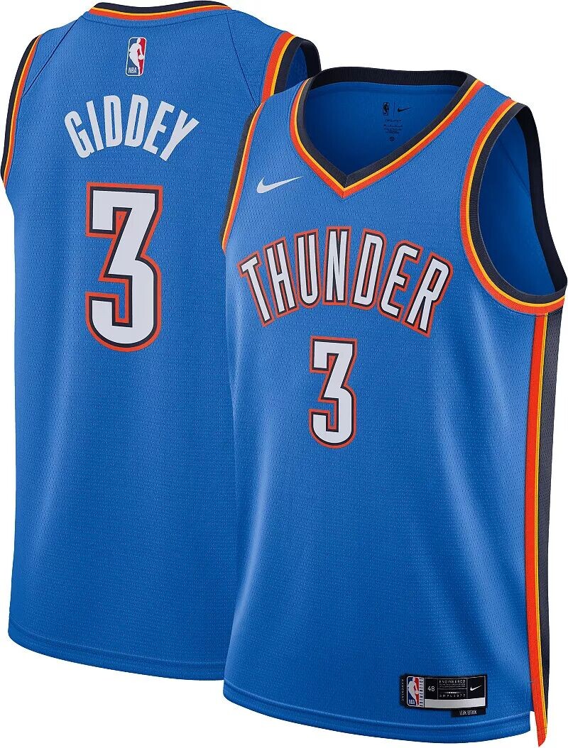 

Мужская синяя майка Nike Oklahoma City Thunder Josh Giddy #3 Dri-FIT Swingman