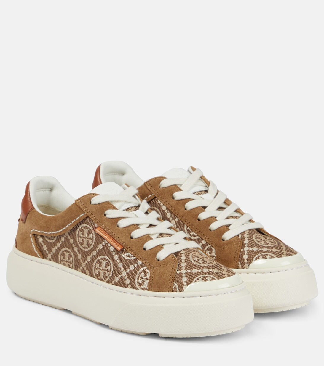 

Кеды Double T с жаккардовым принтом Tory Burch, коричневый
