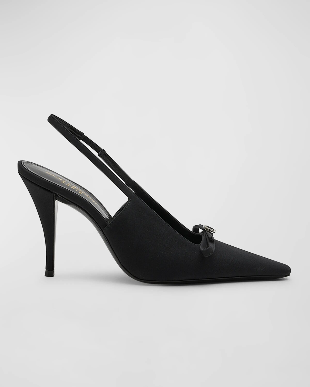 

Шелковые туфли Sadie с пяткой на пятке Saint Laurent, цвет Noir