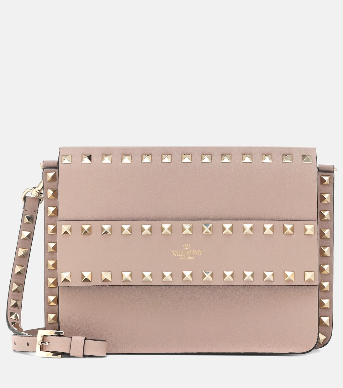 

Маленькая кожаная сумка через плечо rockstud Valentino Garavani, нейтральный