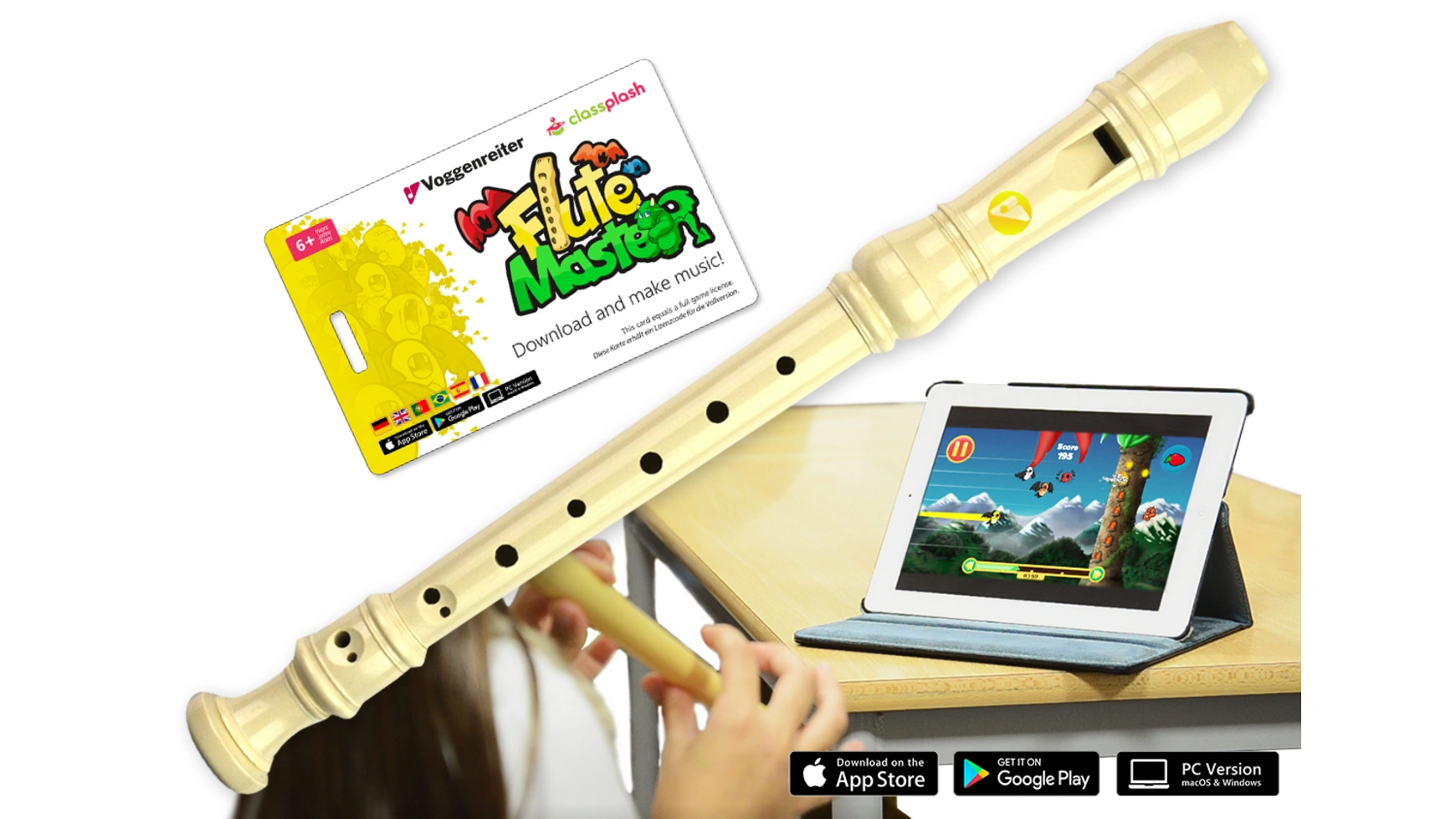 Voggenreiter Flute Master (приложение) с пластиковым блокфлейтой (бар аппликатура) 8mm 4 flute hss