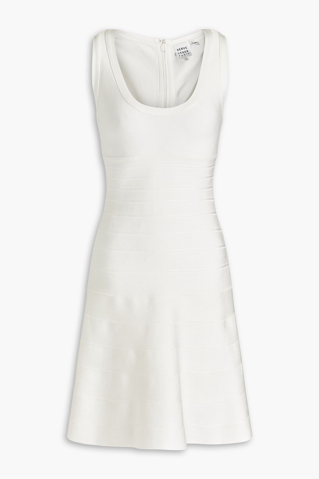 Платье мини с рифленой повязкой HERVÉ LÉGER, белый