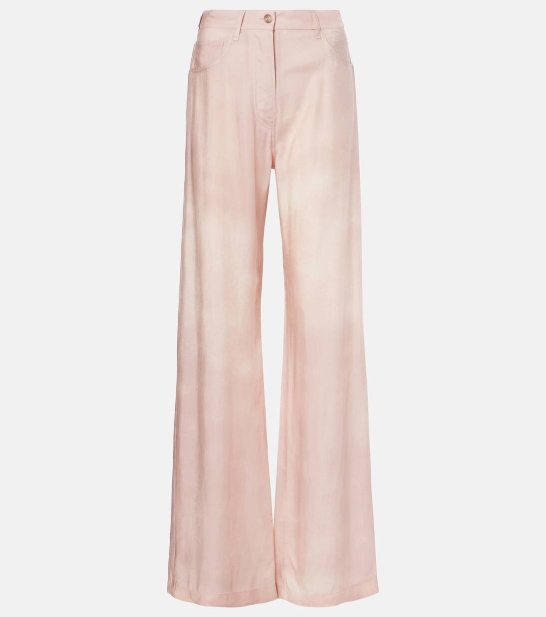 

Брюки широкие из твила с принтом Acne Studios, цвет pale pink