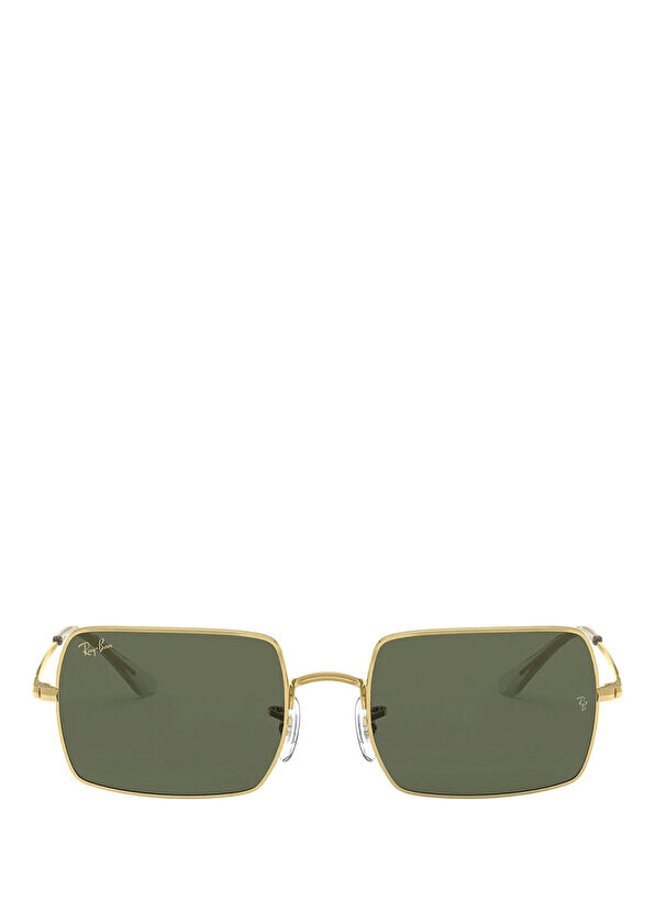 

Золотые солнцезащитные очки унисекс прямоугольной формы Ray-Ban