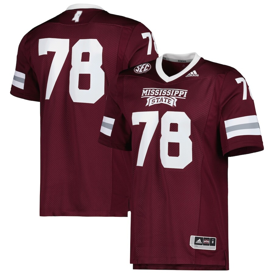 

Джерси adidas Mississippi State Bulldogs, бордовый