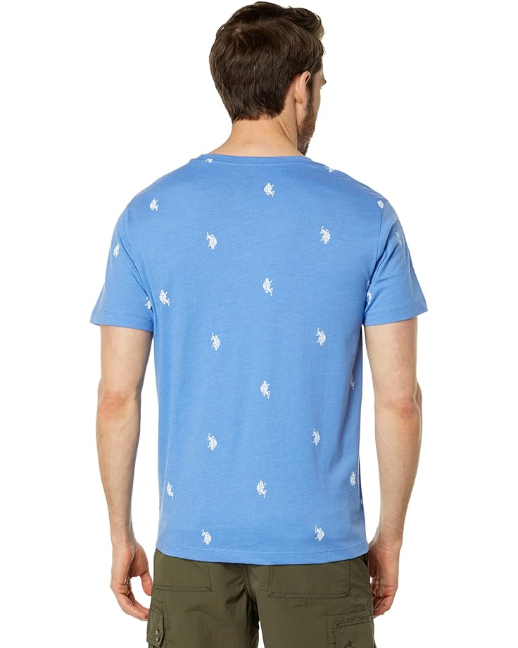 

Футболка U.S. POLO ASSN. Short Sleeve All Over Print Jersey Tee, цвет Palace Blue Heather