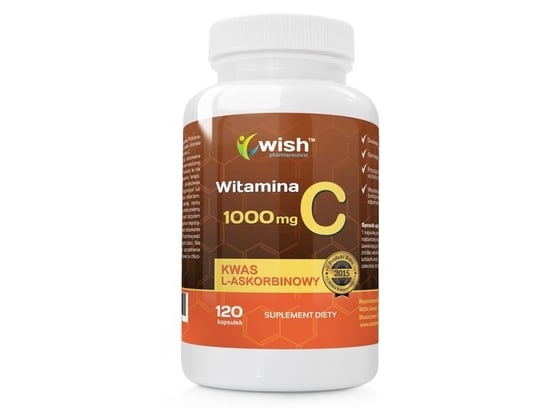 WISH, Витамин С L-аскорбиновая кислота 1000 мг, 120 капсул Wish Pharmaceutical