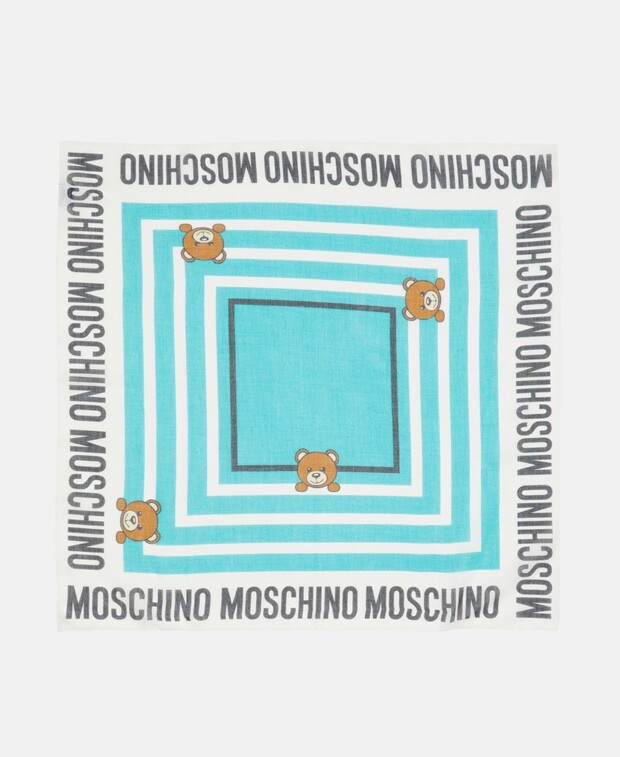 

Квадратный шарф Moschino, бирюзовый