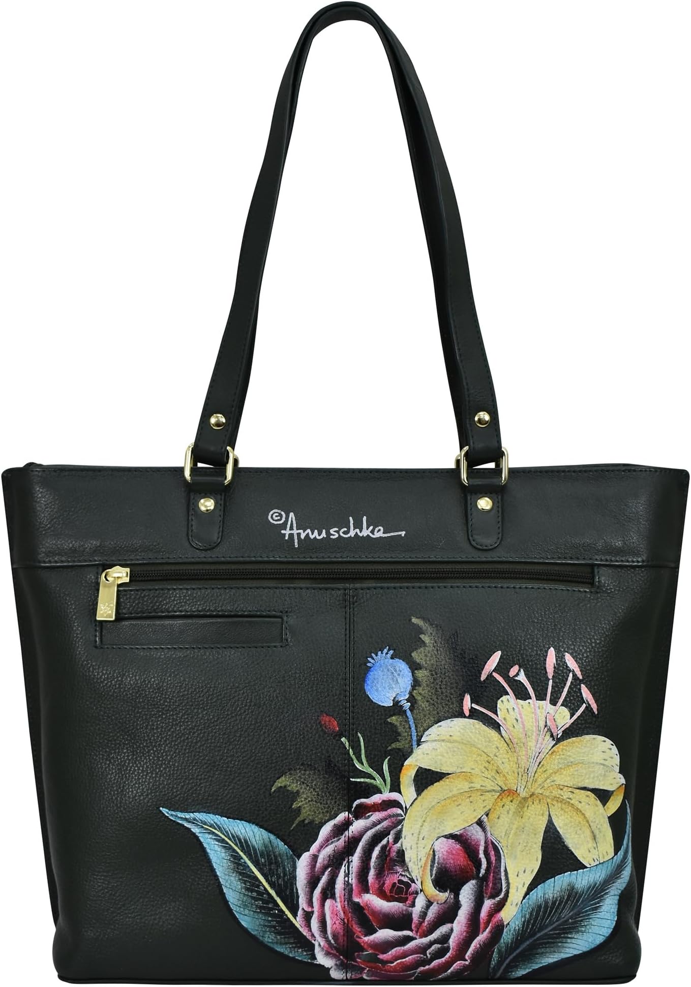 Большая сумка-тоут с молнией 698 Anuschka, цвет Vintage Floral кошелек three fold clutch 1136 anuschka цвет vintage floral