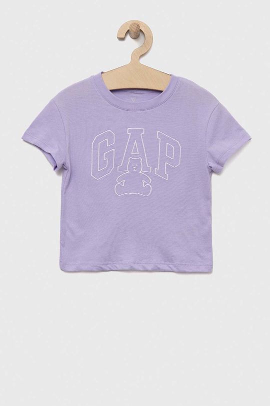 Хлопковая футболка для детей Gap, фиолетовый