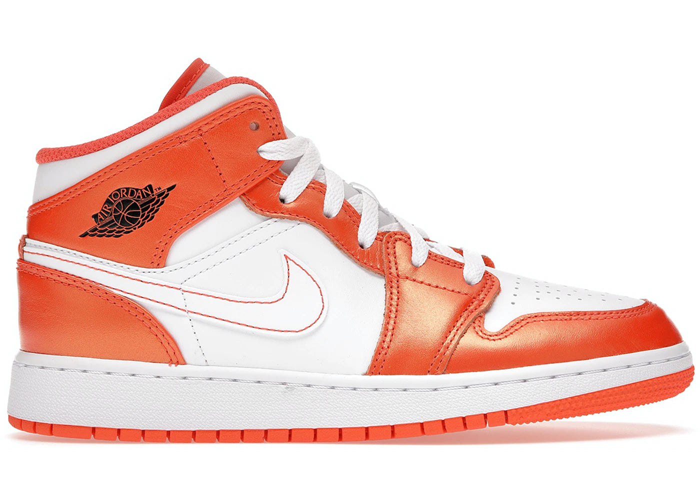 Jordan 1 gs. Jordan 1 Electro Orange. Jordan 1 Mid оранжевые с белым.