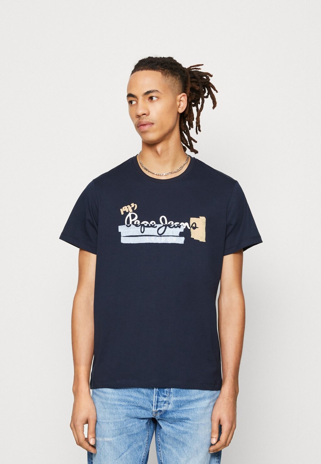 

Футболка с принтом Pepe Jeans, темно-синий