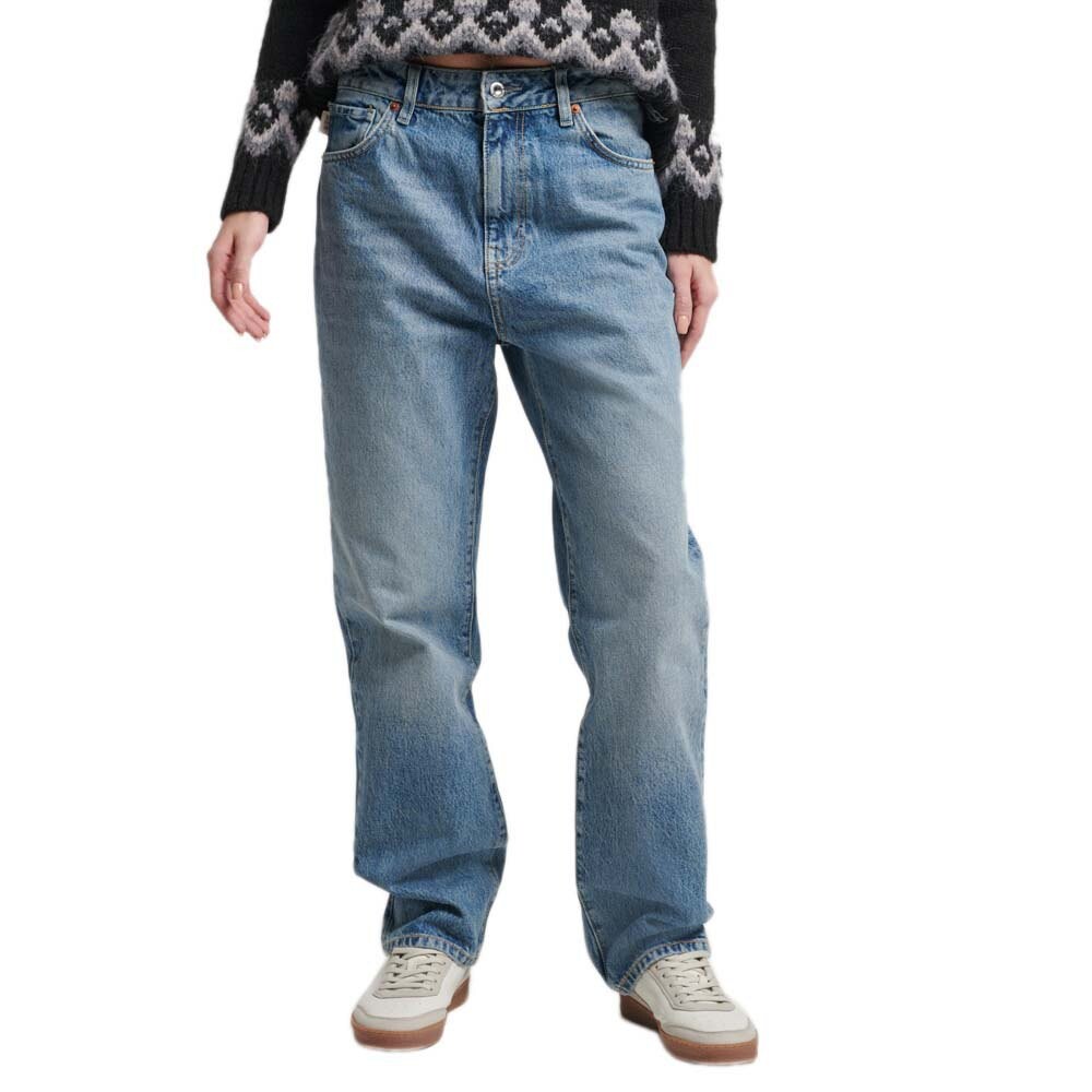 

Джинсы Superdry Vintage High Rise Straight, синий