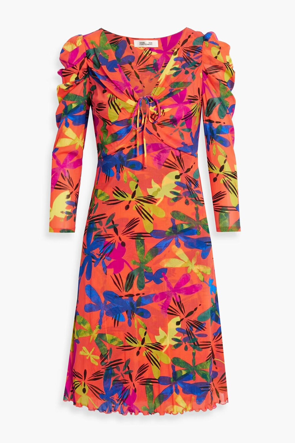 

Платье из эластичной сетки с принтом Merlot Diane Von Furstenberg, оранжевый