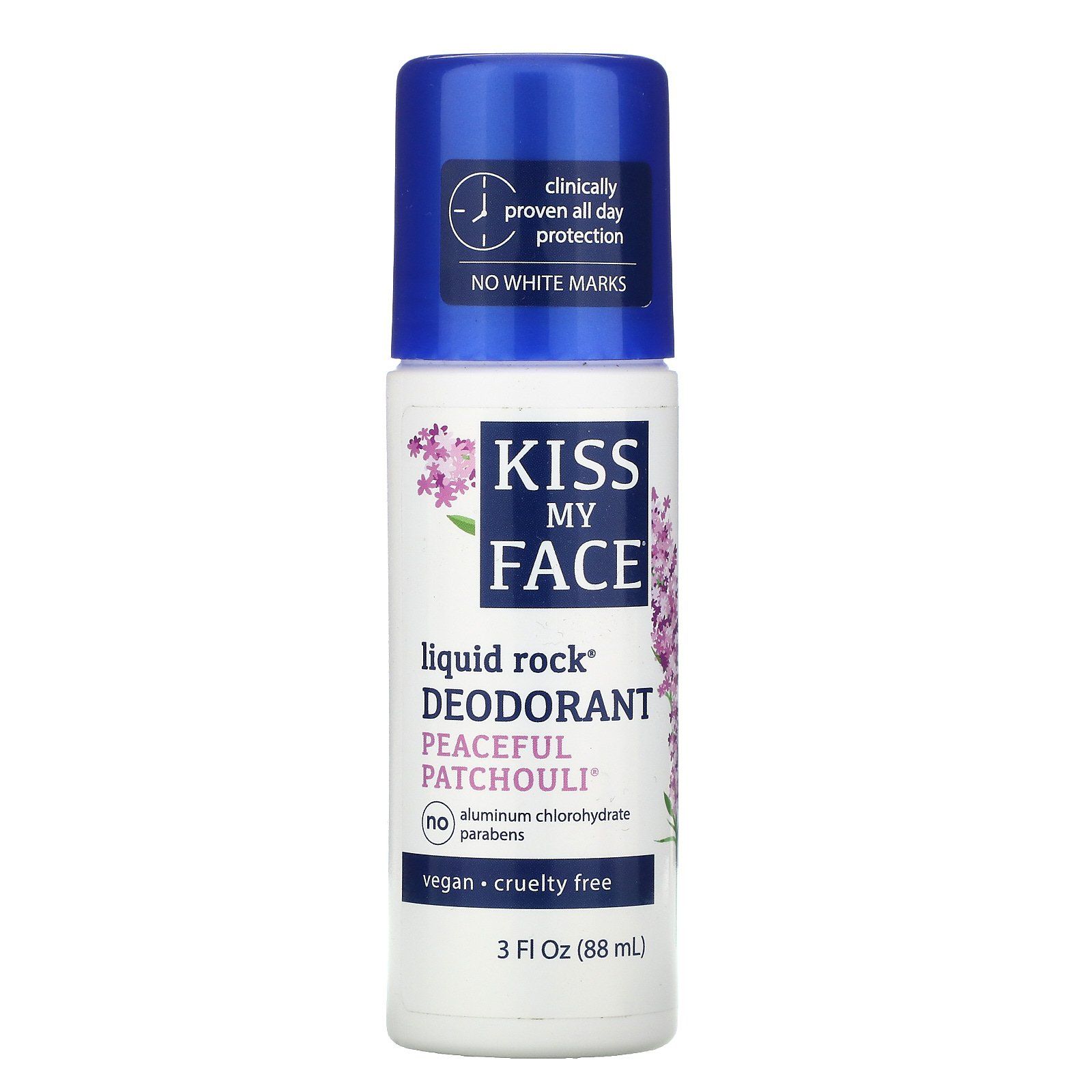 цена Kiss My Face Liquid Rock Deodorant Peaceful Patchouli 3 fl oz (88 ml)