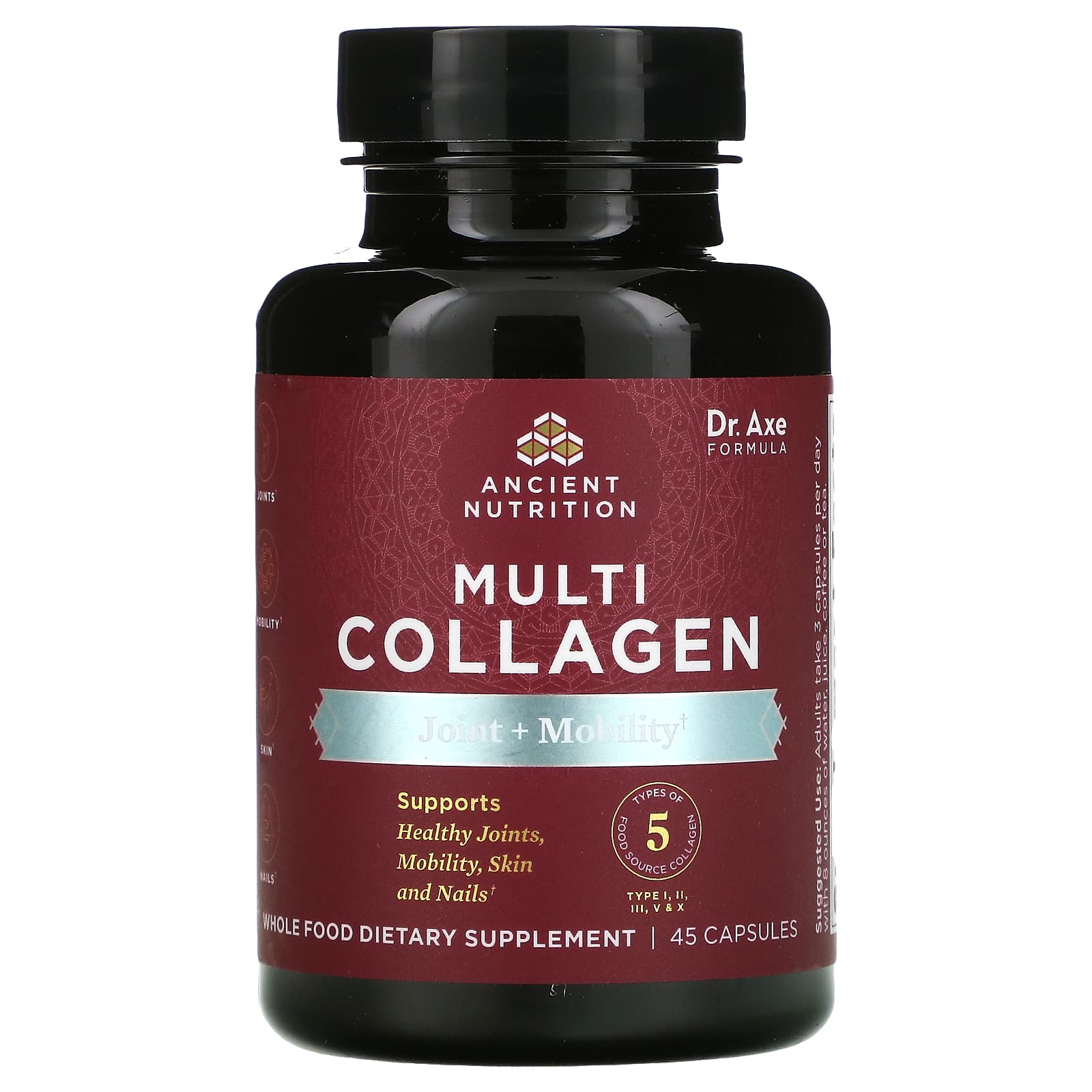 

Multi Collagen, Joint + Mobility, 45 капсул, Dr. Axe / Ancient Nutrition