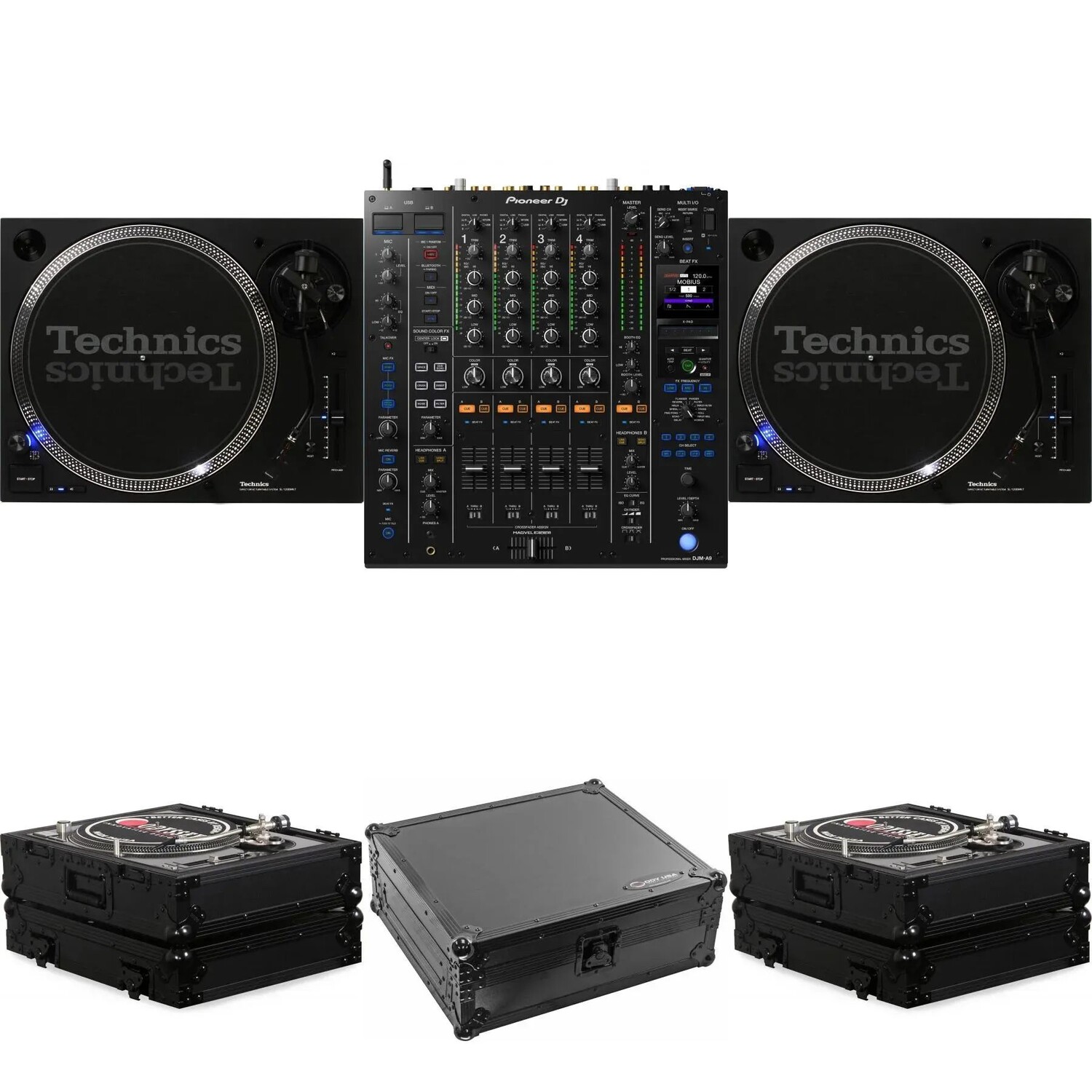 

4-канальный DJ-микшер Pioneer DJ DJM-A9 и комплект кейса Technics SL-1200MK7
