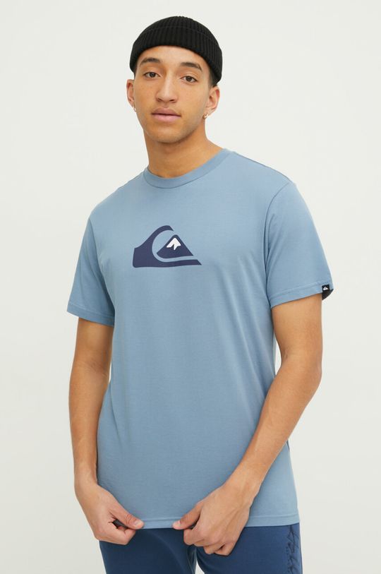 Хлопковая футболка Quiksilver, синий