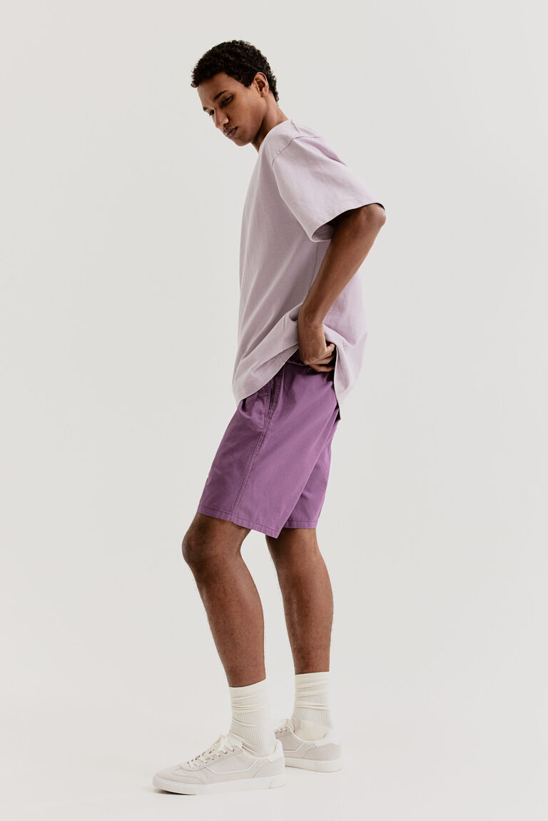 Хлопковые шорты обычного кроя H&M, фиолетовый
