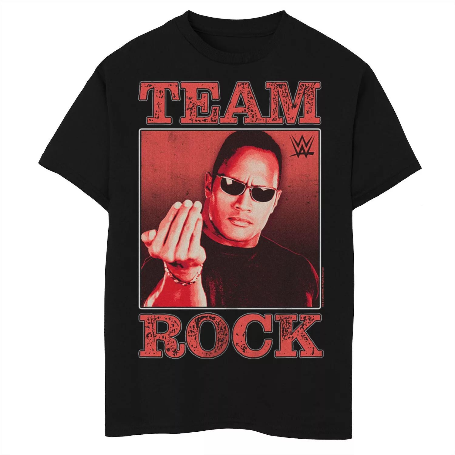 

Футболка с квадратным плакатом WWE The Team Rock для мальчиков 8–20 лет с графическим рисунком Licensed Character