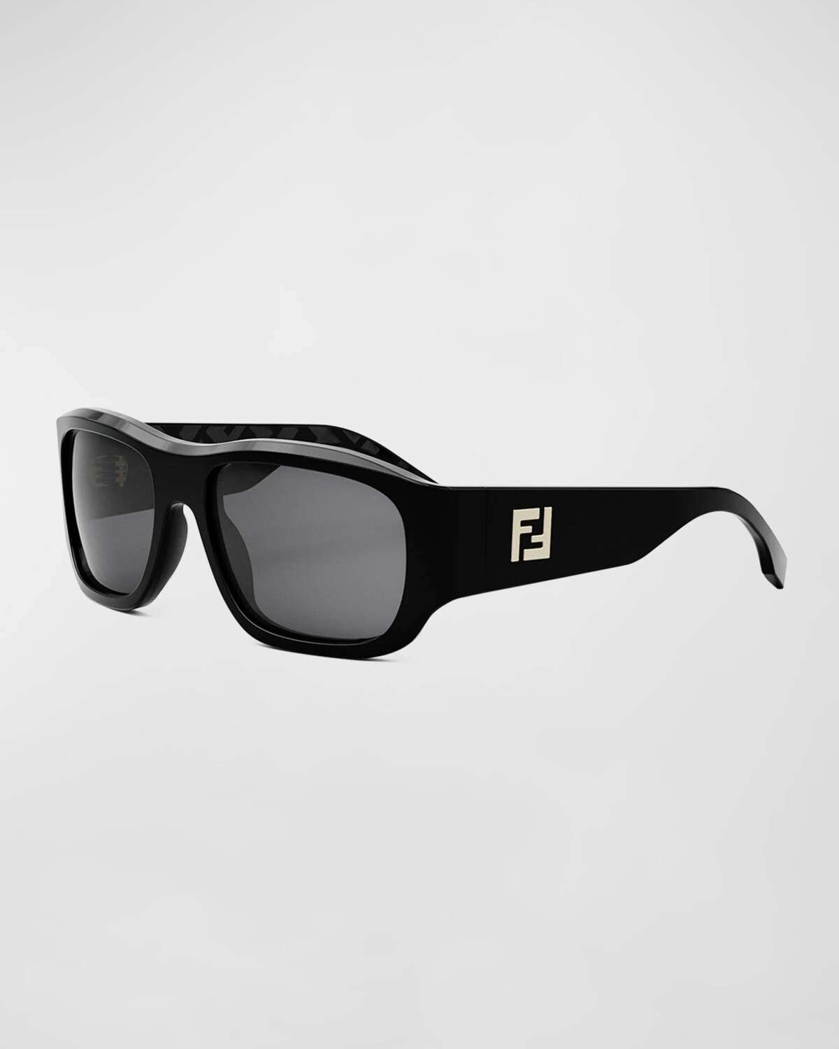 

Мужские прямоугольные солнцезащитные очки с логотипом FF Fendi, цвет Sblksmk