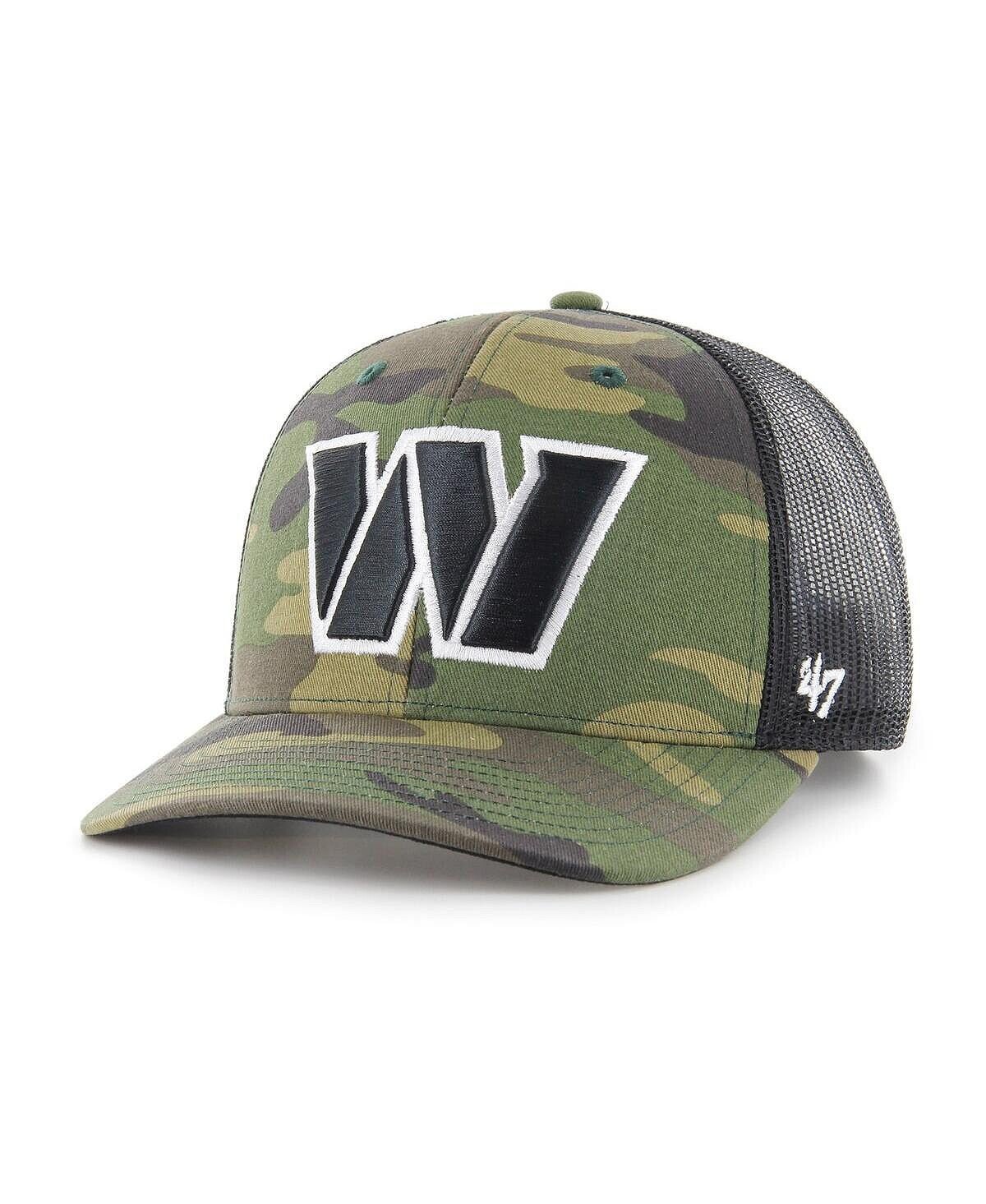 

Мужская камуфляжная, черная регулируемая кепка Washington Commanders Trucker '47 Brand