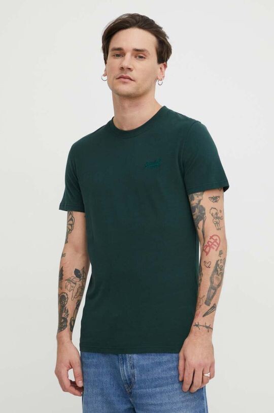 

Хлопковая футболка Superdry, зеленый
