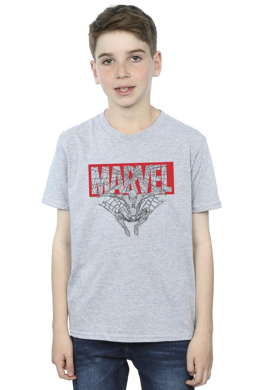 цена Красная футболка с логотипом «Человек-паук» Marvel, серый